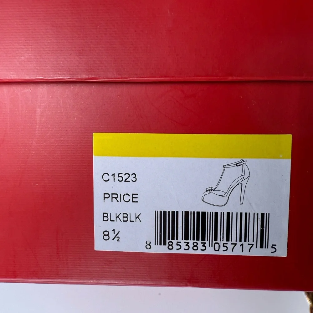 Charles Jourdan Paris Black Leather Ankle Strap Peep Toe Heels Bow Detail 8.5M - Picture 13 of 13